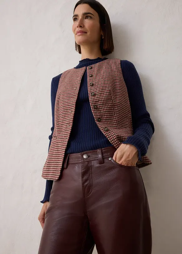 Leren broek van lamsnappa, bonprix