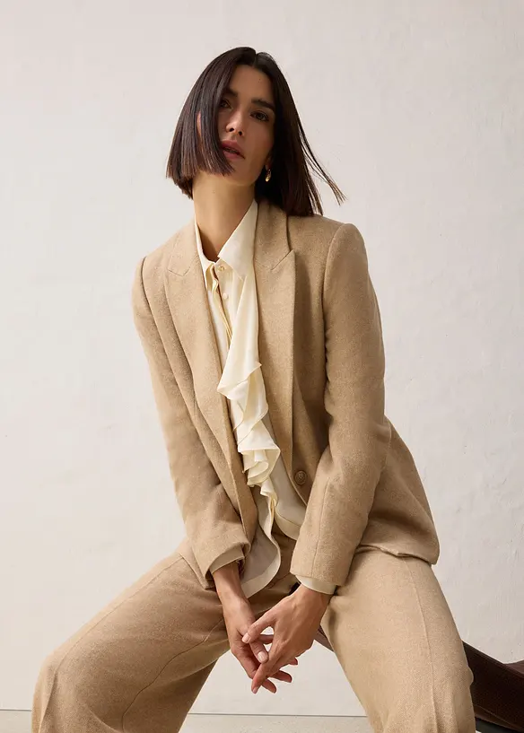 Wollen blazer met visgraatpatroon, bonprix