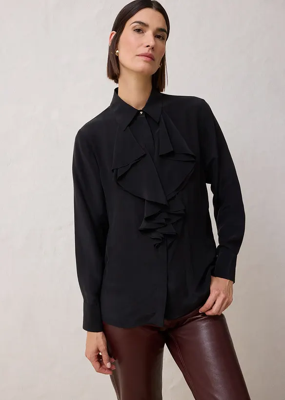 Blouse met zijde, bonprix
