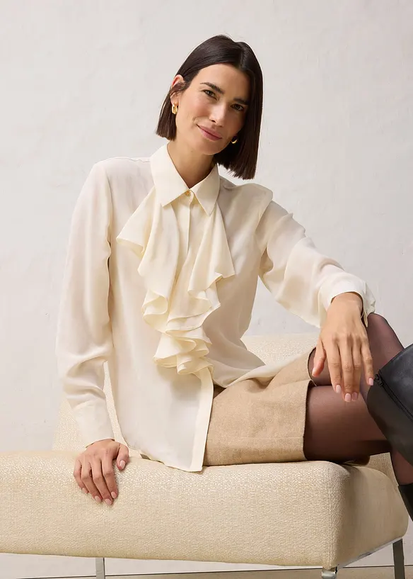 Blouse met zijde, bonprix