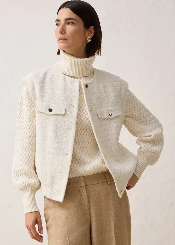 Mouwloze blazer met wol, bonprix