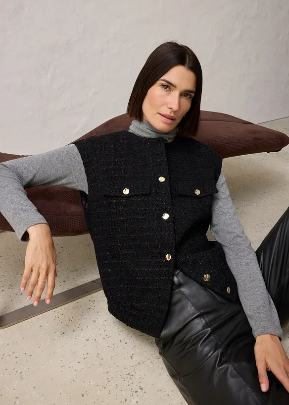 Mouwloze blazer met wol, bonprix