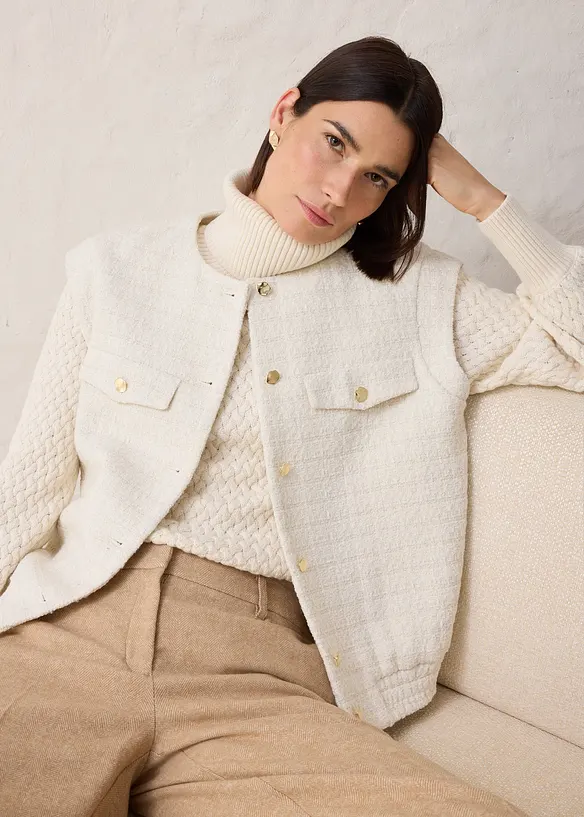 Mouwloze blazer met wol, bonprix