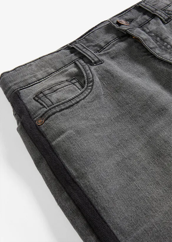 Meisjes thermojeans met jersey voering, mid waist, bonprix