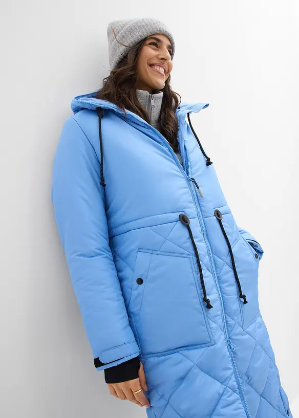 Lange, gewatteerde outdoor jas met reflecterende details, bonprix