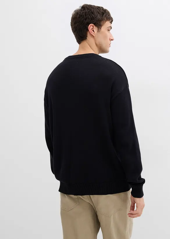 Trui met ronde hals, loose fit, bonprix