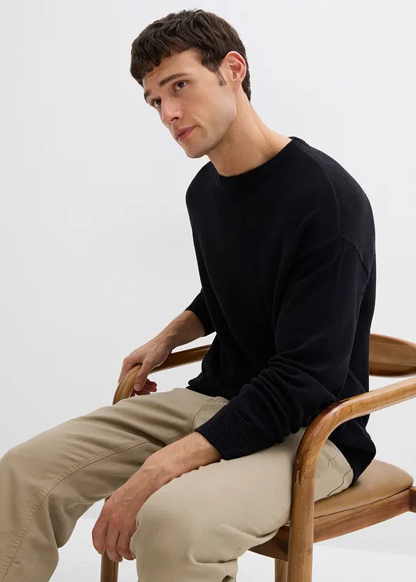 Trui met ronde hals, loose fit, bonprix