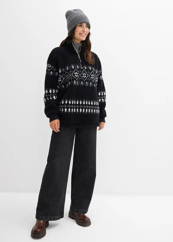 Teddy fleece trui, bonprix