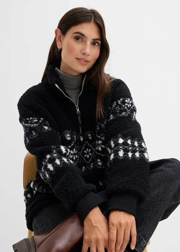 Teddy fleece trui, bonprix