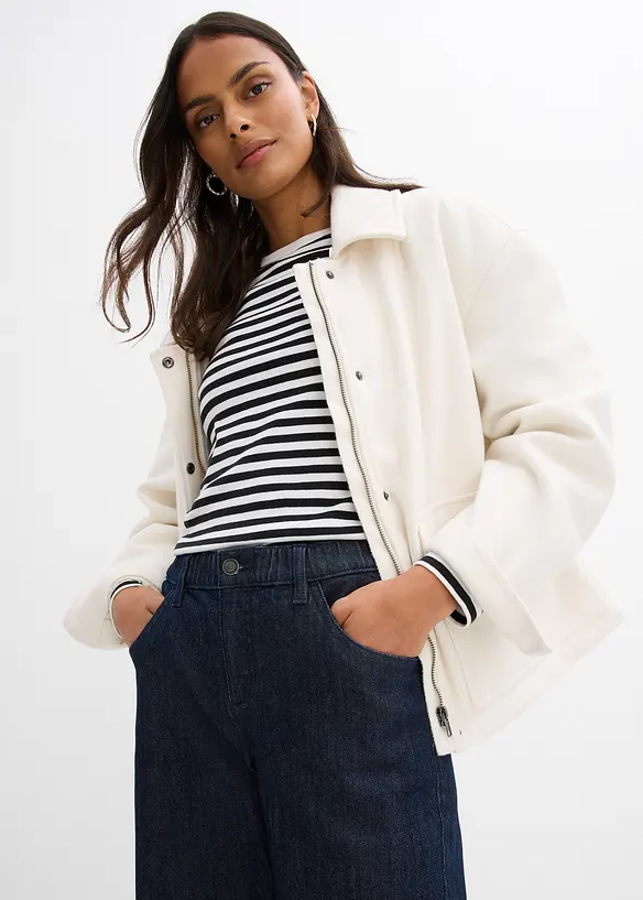 Wide leg jeans met comfortband, high waist, bonprix