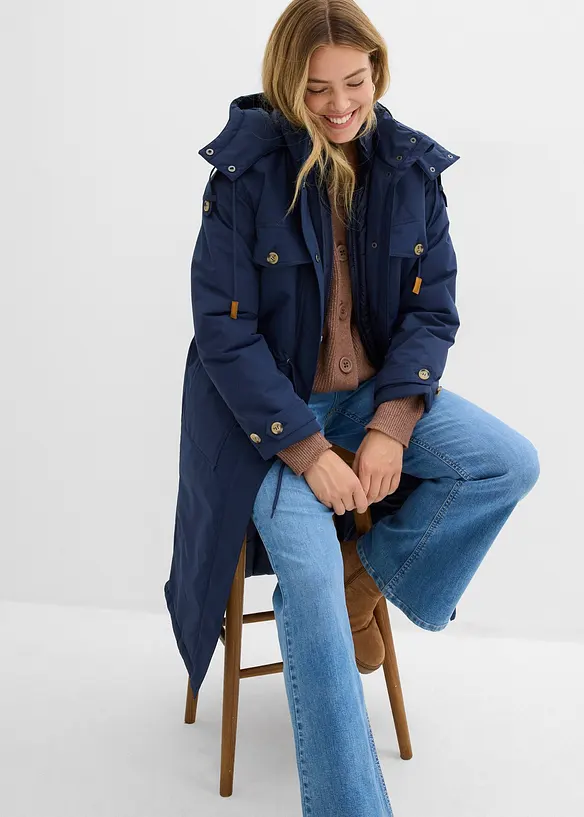 Lange winterjas in layerlook, bonprix