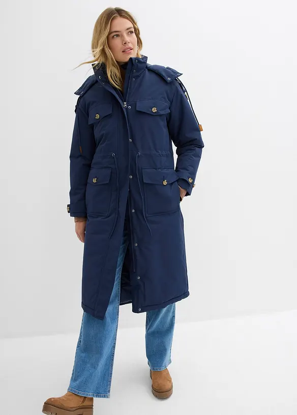 Lange winterjas in layerlook, bonprix