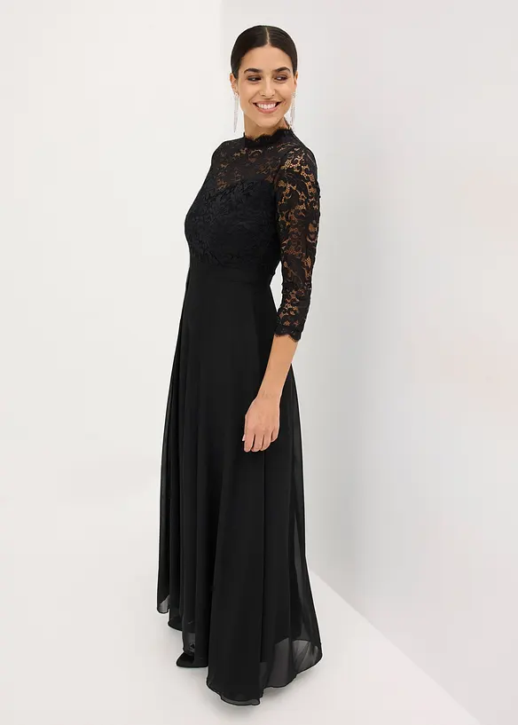 Maxi jurk met kant, bonprix