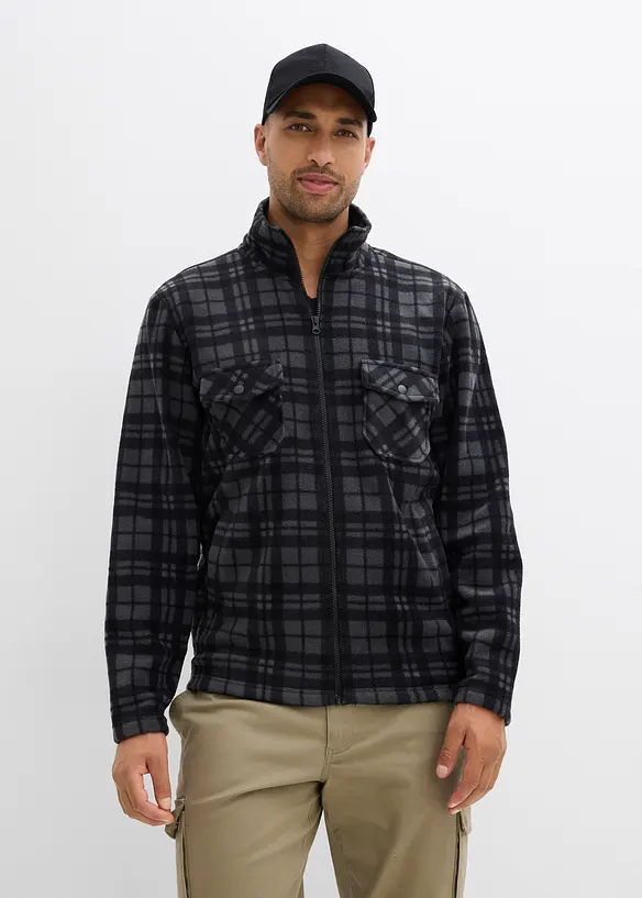 Fleece jas met opstaande kraag, bonprix