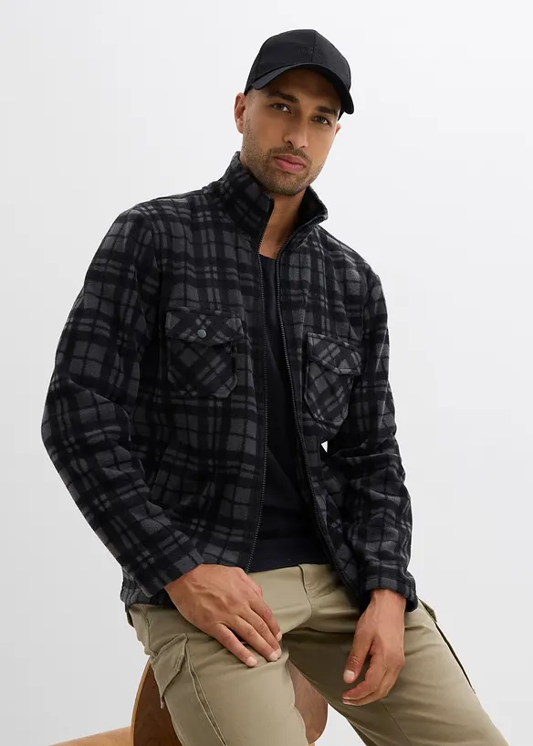 Fleece jas met opstaande kraag, bonprix