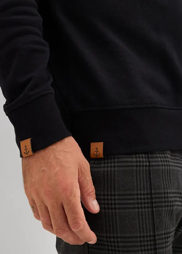 Sweater met sjaalkraag van biologisch katoen, bonprix