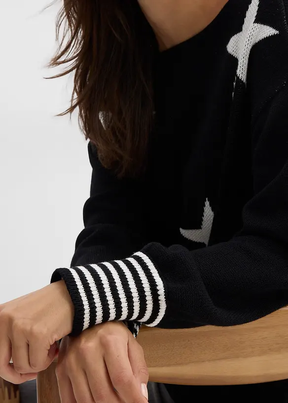 Oversized trui met sterren, bonprix