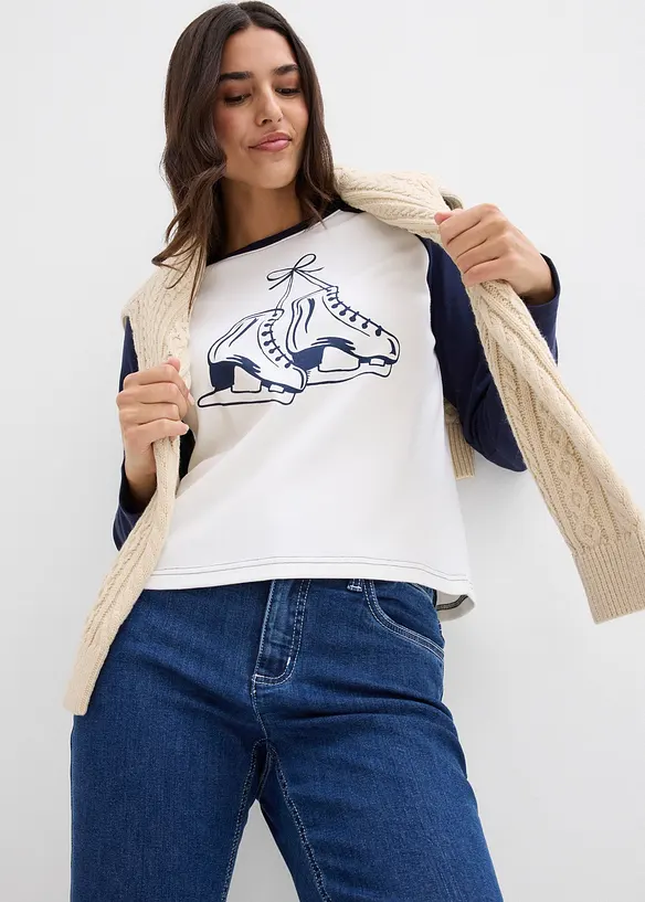 Raglan longsleeve van puur katoen, bonprix