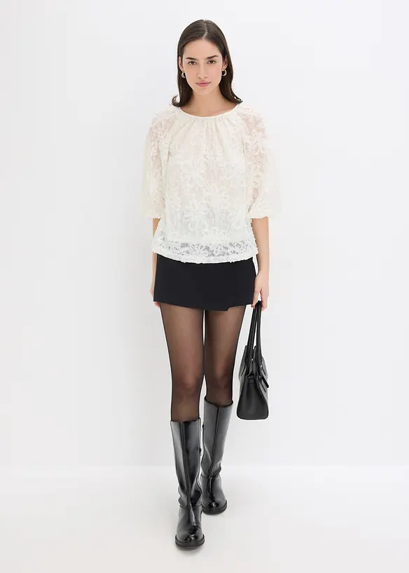 Blouse met een gestructureerd bloemmotief, bonprix