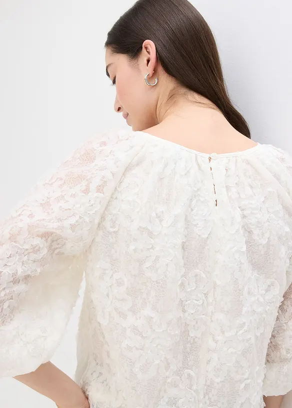 Blouse met een gestructureerd bloemmotief, bonprix