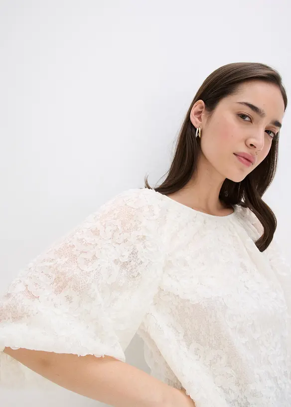 Blouse met een gestructureerd bloemmotief, bonprix