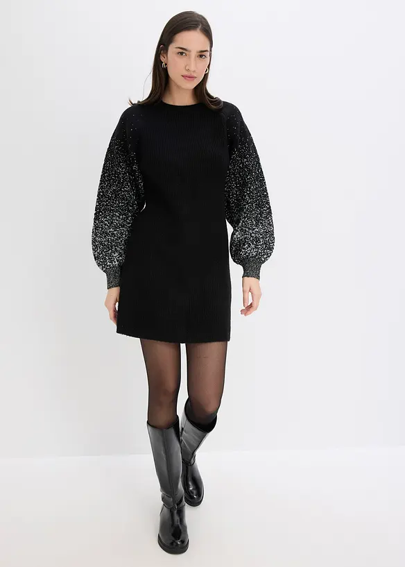 Gebreide jurk met glittereffect, bonprix