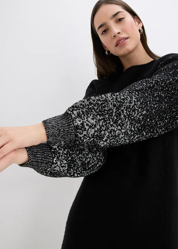 Gebreide jurk met glittereffect, bonprix