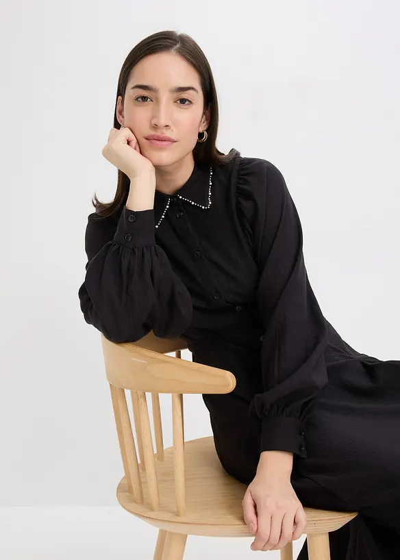 Midi-jurk met parelapplicatie, bonprix