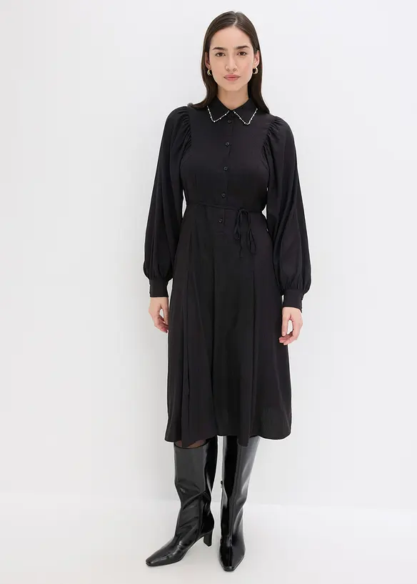 Midi-jurk met parelapplicatie, bonprix