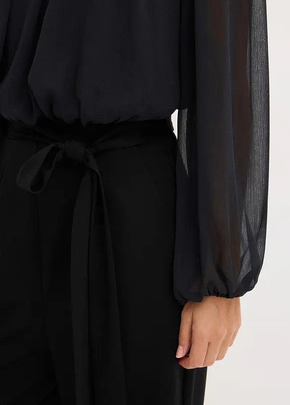 Jumpsuit met chiffon en glitters, bonprix