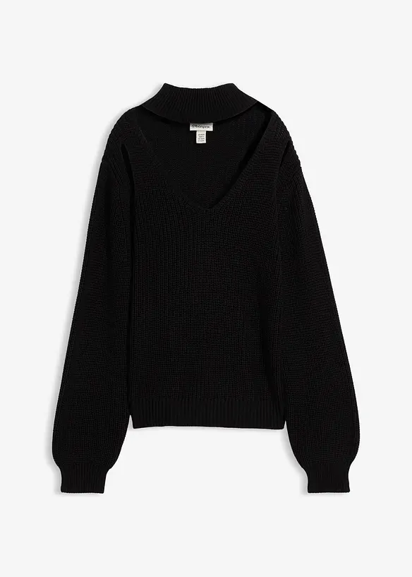 Grof gebreide trui met cut-outs, bonprix