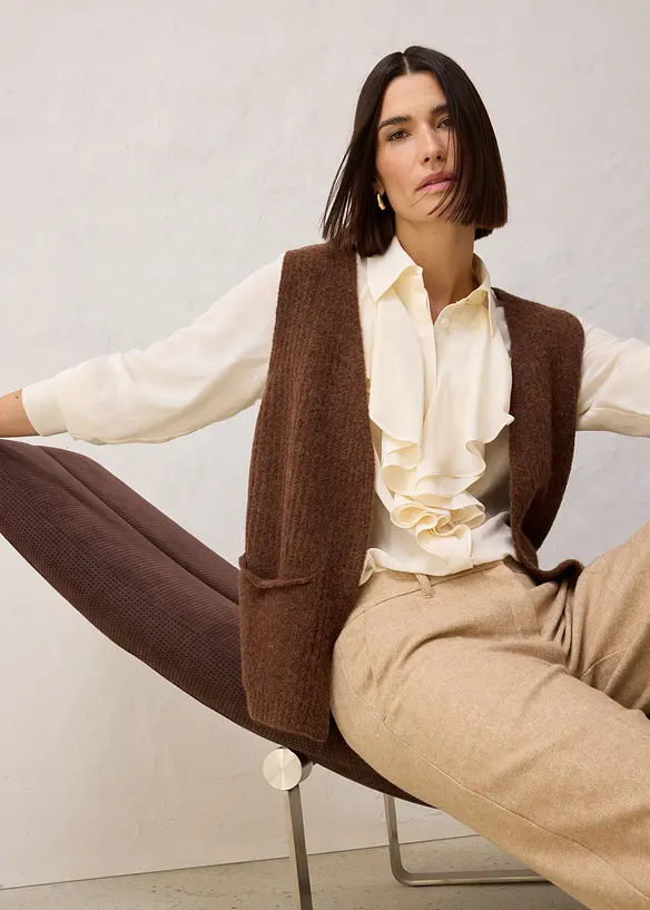 Grof gebreid vest met alpacawol, bonprix