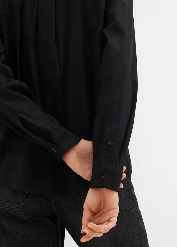 Oversized overhemd met borstzak in contrastkleur, bonprix