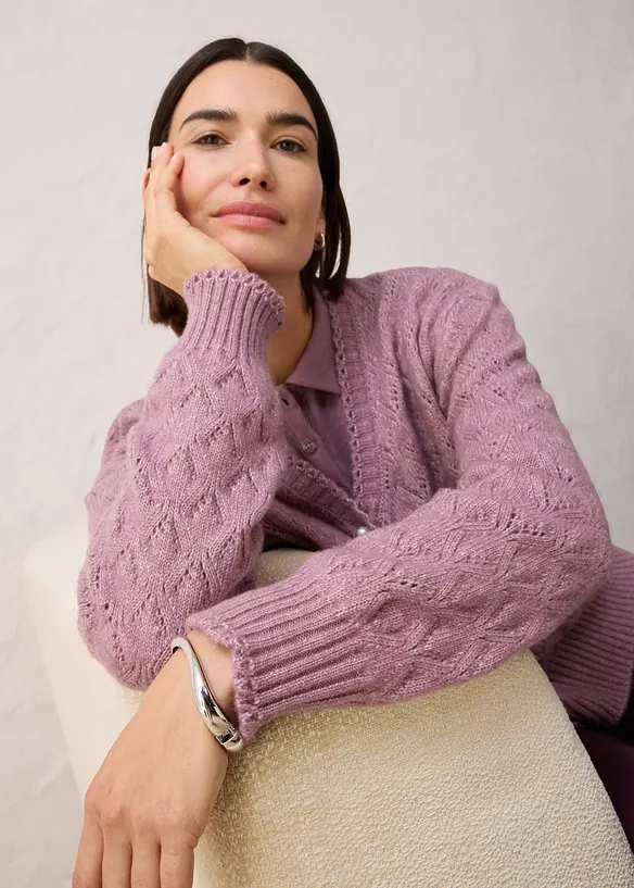 Ajour vest met wol, bonprix