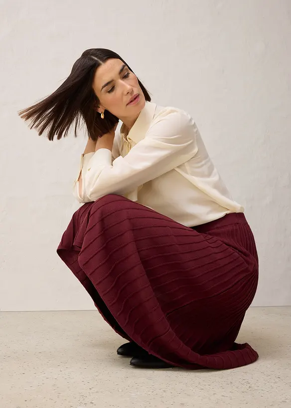 Gebreide rok met merino wol, bonprix