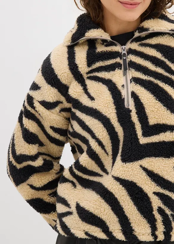 Oversized trui van teddy fleece, bonprix