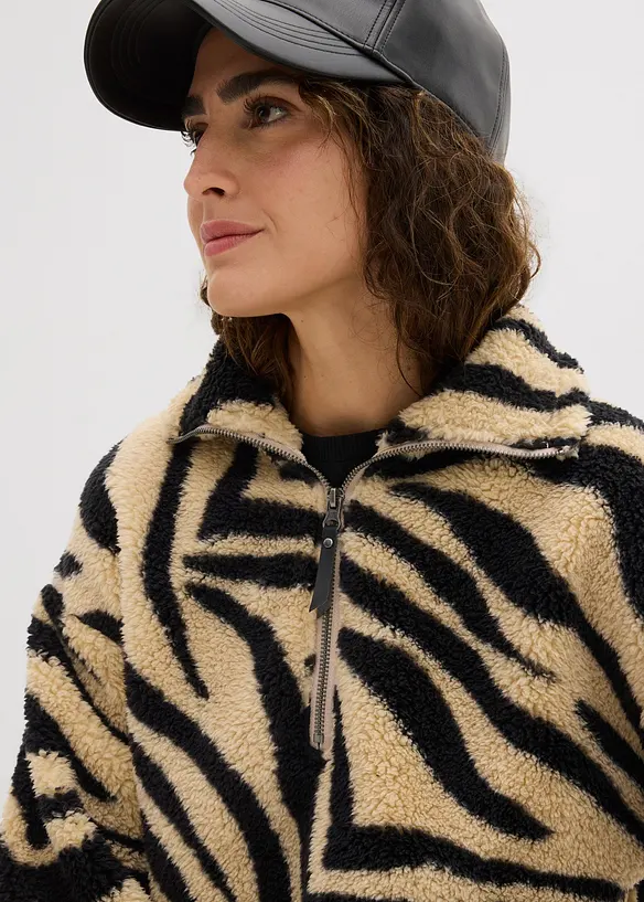 Oversized trui van teddy fleece, bonprix