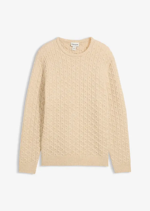 Fijngebreide trui met structuurpatroon, bonprix