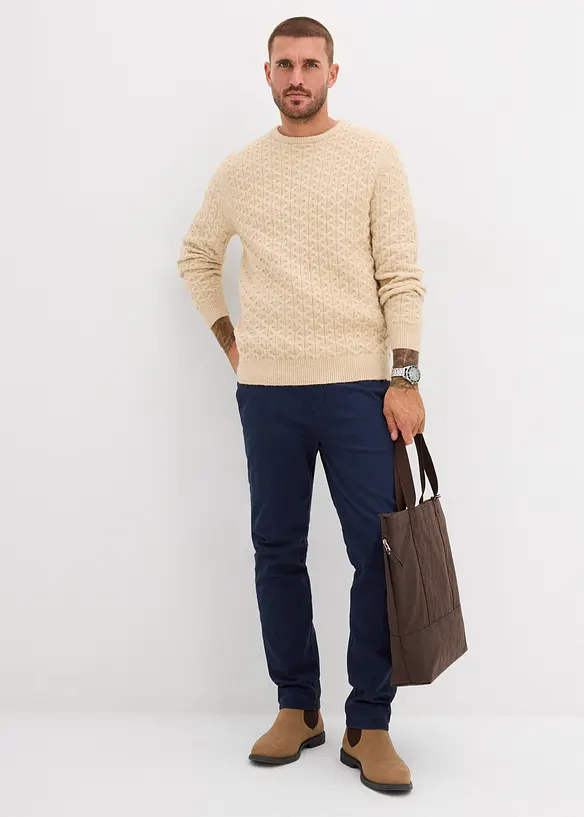 Fijngebreide trui met structuurpatroon, bonprix