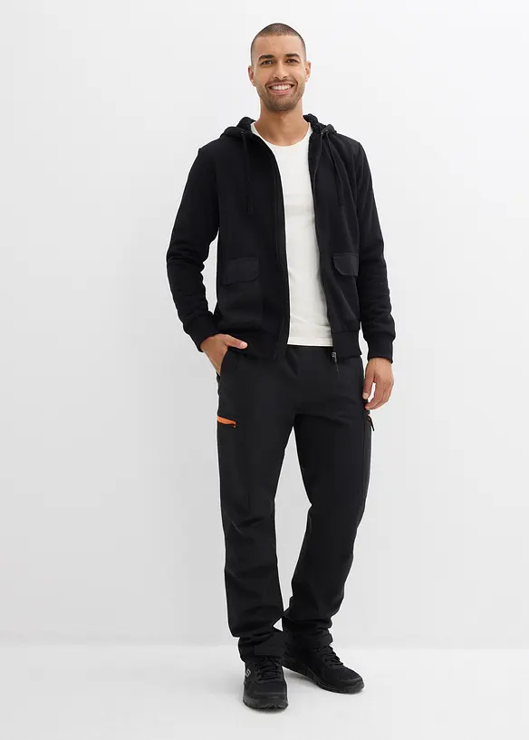 Sweatvest met capuchon en teddy voering, bonprix