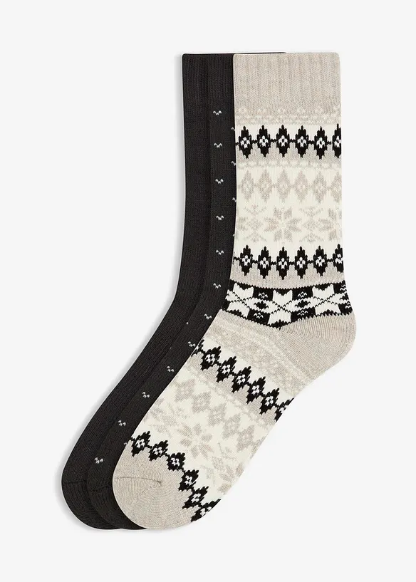 Thermosokken met binnenkant van zachte badstof (set van 3), bonprix