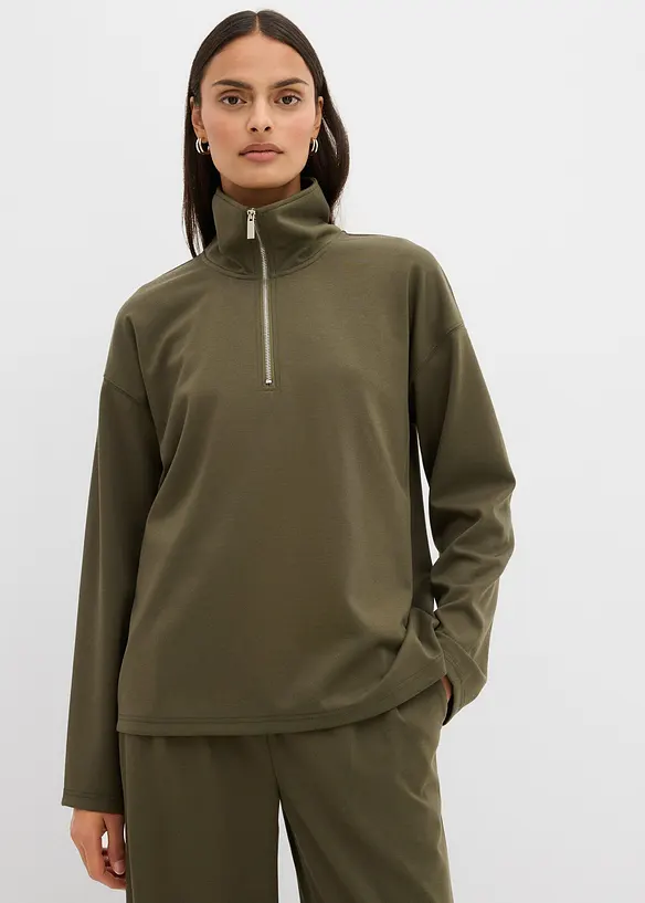 Schipperstrui van een viscosemix, bonprix