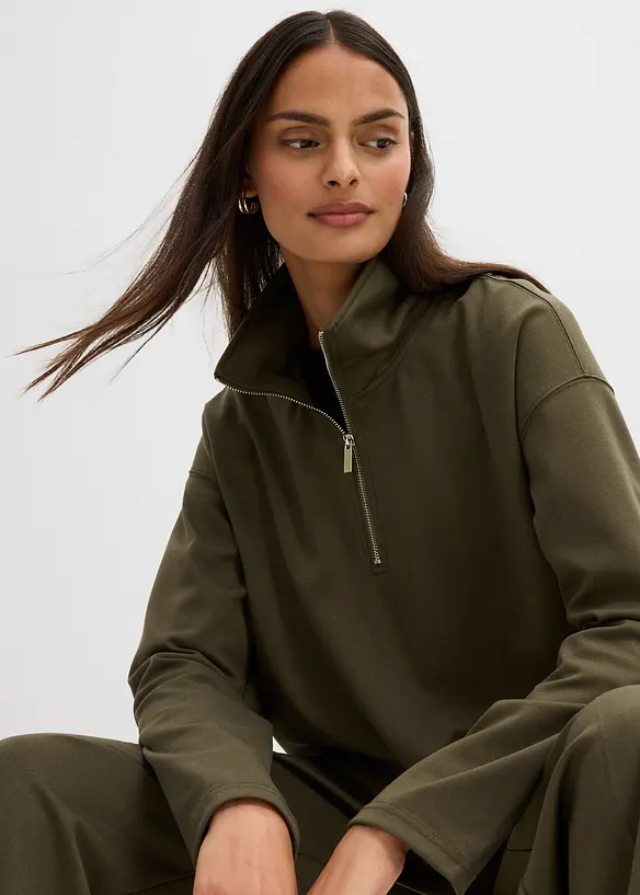 Schipperstrui van een viscosemix, bonprix