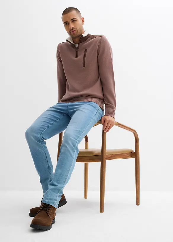 Schipperstrui met geweven rand, bonprix