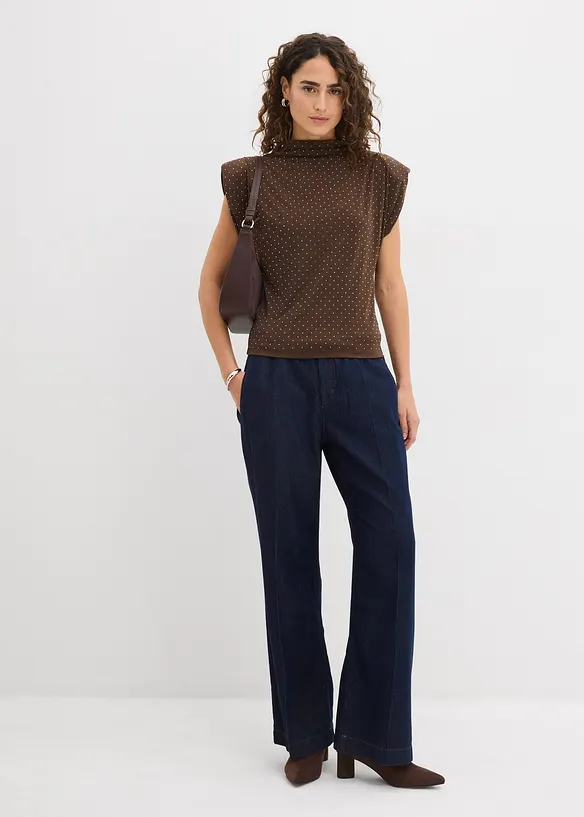 Top met glittersteentjes, bonprix