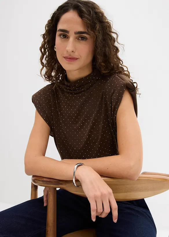 Top met glittersteentjes, bonprix