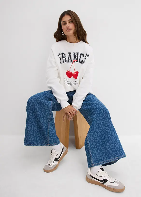 Wide leg jeans, mid waist, bonprix