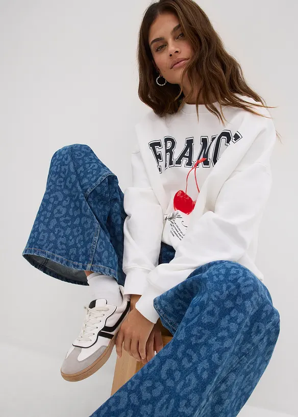 Wide leg jeans, mid waist, bonprix