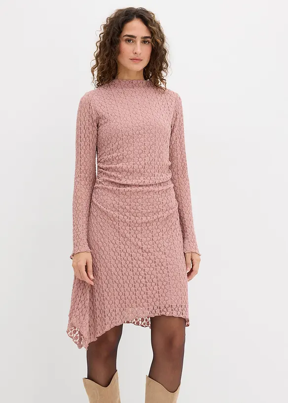 Kanten jurk met puntige onderrand, bonprix