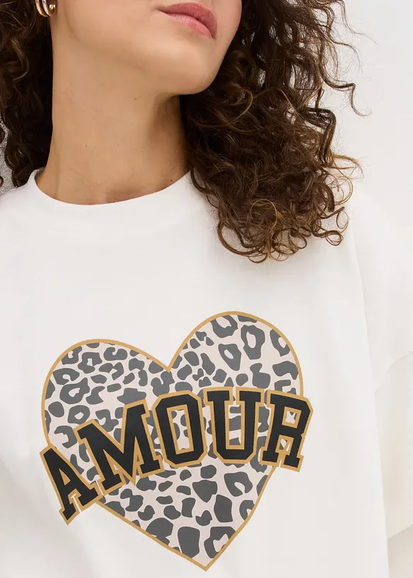 Oversized sweater van katoenmix, bonprix